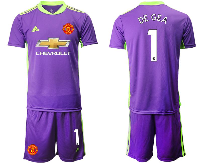 Men 2020-2021 club Manchester United purple goalkeeper #1 Soccer Jerseys->manchester united jersey->Soccer Club Jersey